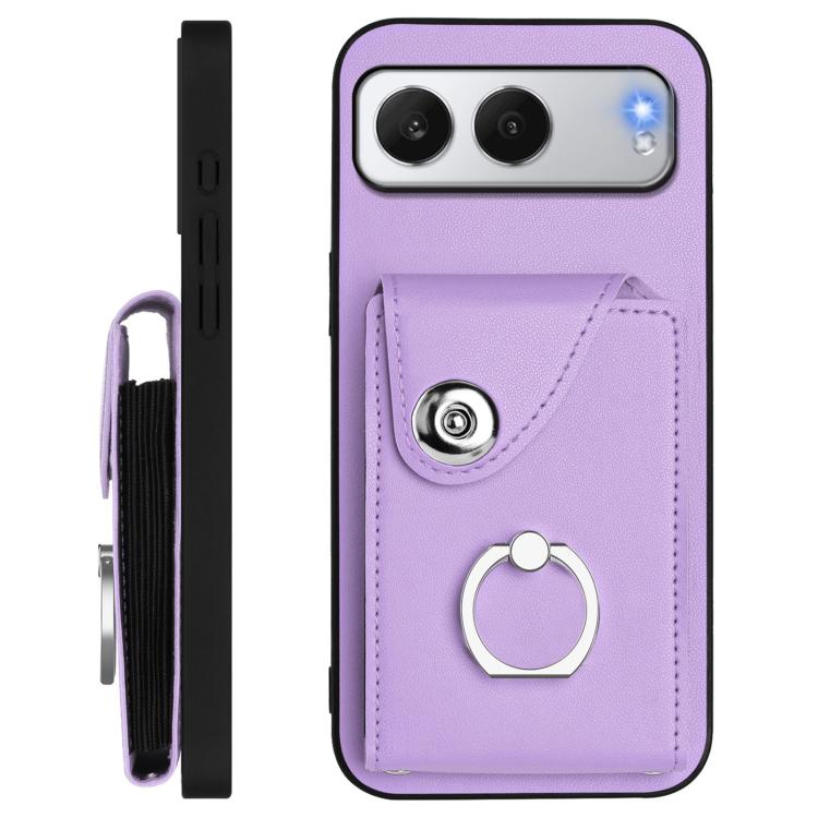For OnePlus Nord 4 Organ Card Bag Ring Holder Phone Case with Long Lanyard