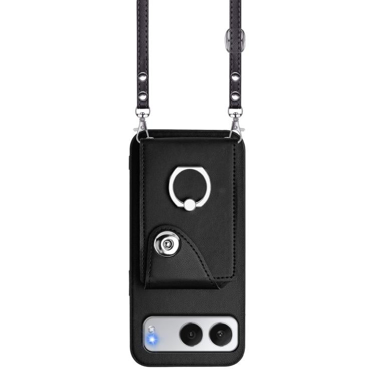 For OnePlus Nord 4 Organ Card Bag Ring Holder Phone Case with Long Lanyard