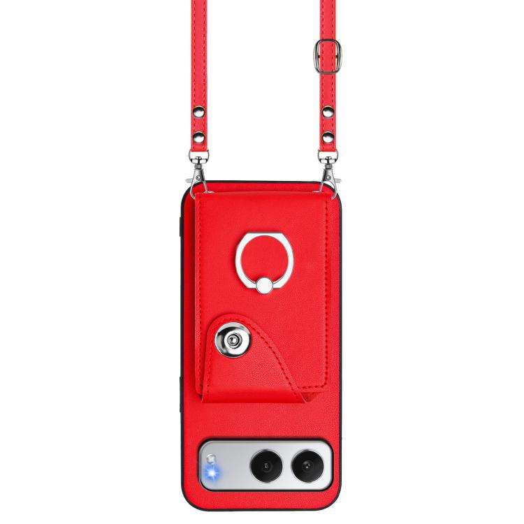 For OnePlus Nord 4 Organ Card Bag Ring Holder Phone Case with Long Lanyard
