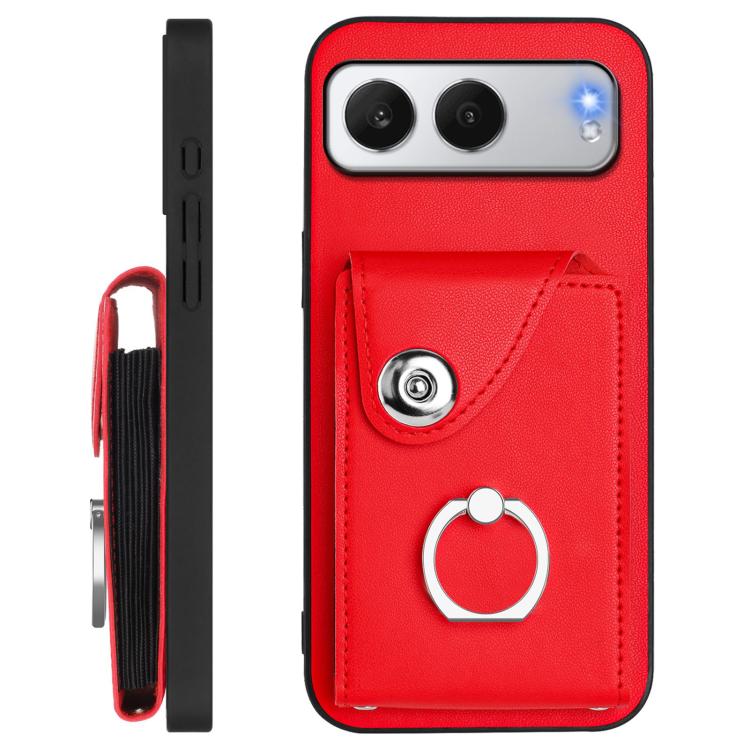 For OnePlus Nord 4 Organ Card Bag Ring Holder Phone Case with Long Lanyard