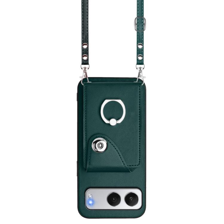 For OnePlus Nord 4 Organ Card Bag Ring Holder Phone Case with Long Lanyard