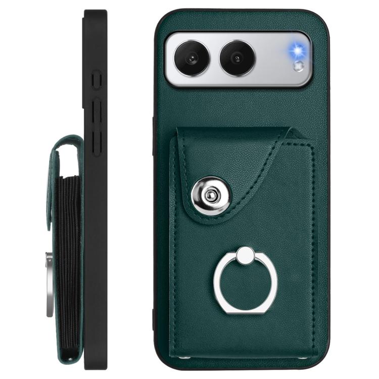 For OnePlus Nord 4 Organ Card Bag Ring Holder Phone Case with Long Lanyard