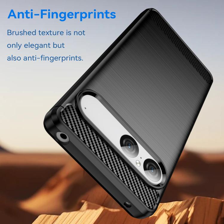 For Sony Xperia 10 VII Carbon Fiber Brushed Texture TPU Phone Case