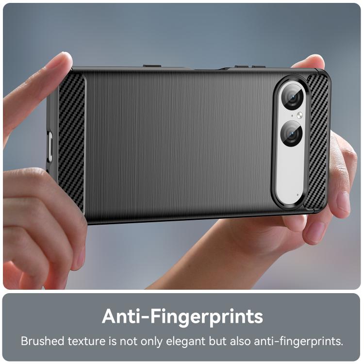 For Sony Xperia 10 VII Carbon Fiber Brushed Texture TPU Phone Case