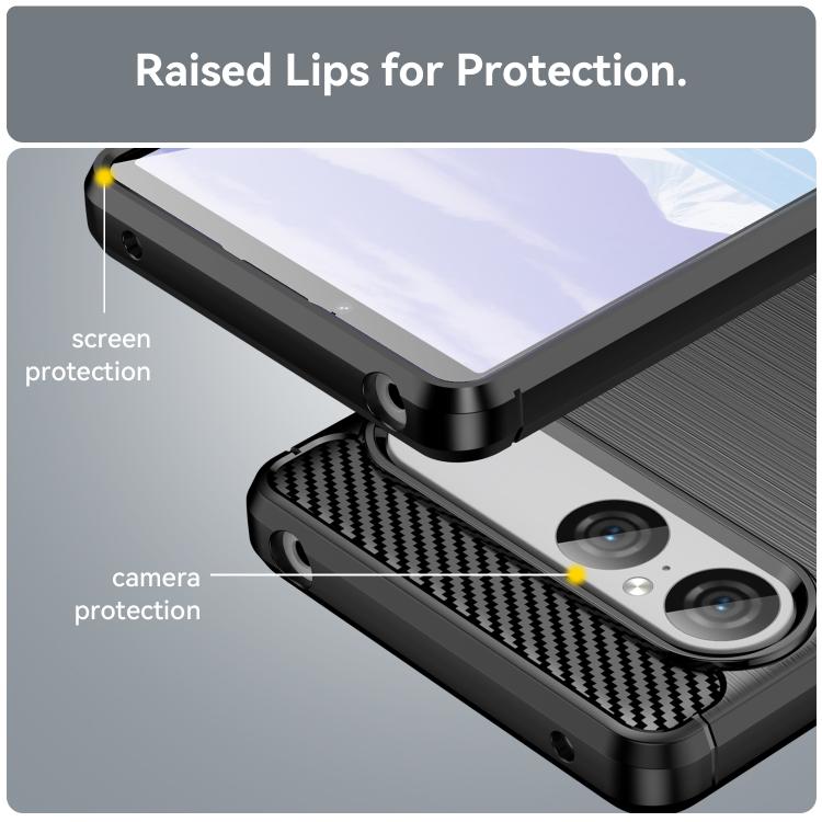 For Sony Xperia 10 VII Carbon Fiber Brushed Texture TPU Phone Case