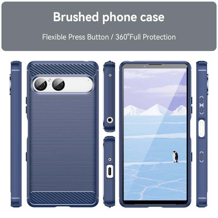 For Sony Xperia 10 VII Carbon Fiber Brushed Texture TPU Phone Case