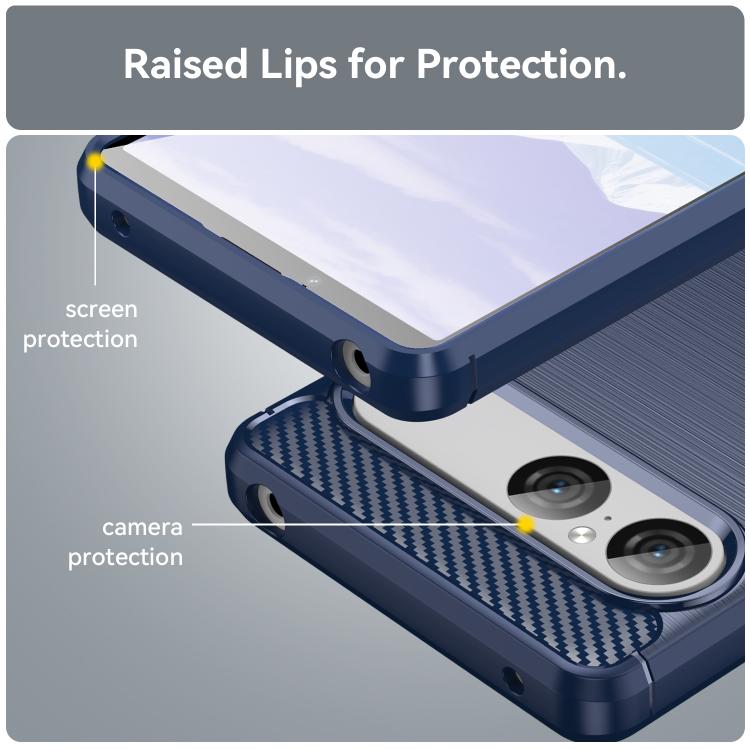 For Sony Xperia 10 VII Carbon Fiber Brushed Texture TPU Phone Case