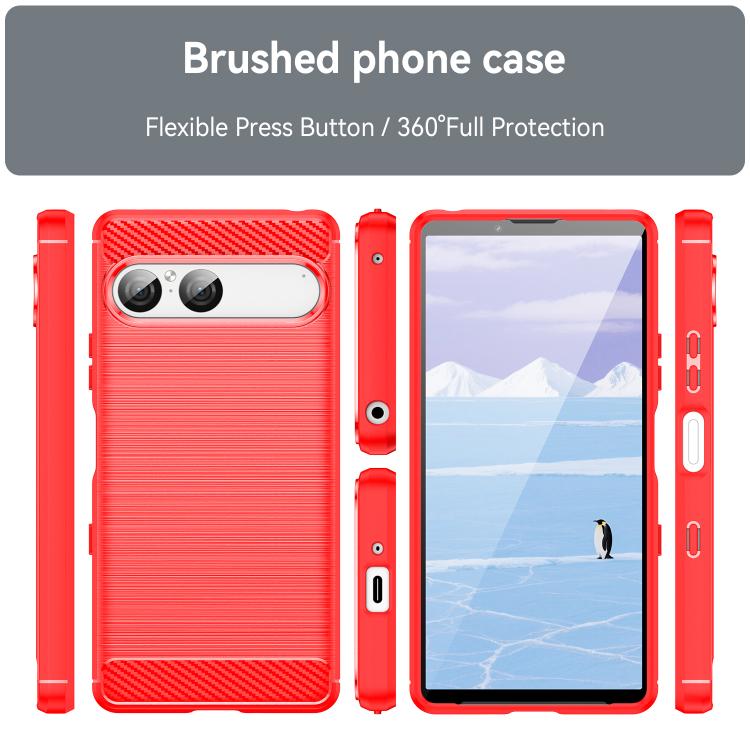For Sony Xperia 10 VII Carbon Fiber Brushed Texture TPU Phone Case