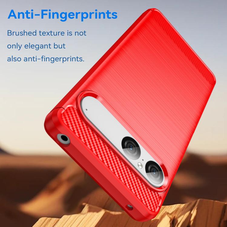 For Sony Xperia 10 VII Carbon Fiber Brushed Texture TPU Phone Case