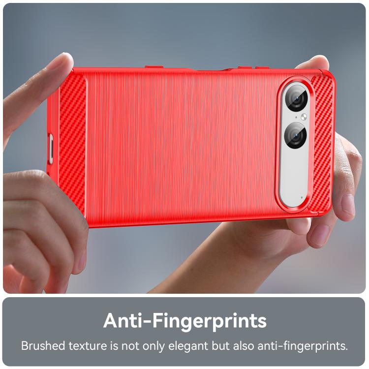 For Sony Xperia 10 VII Carbon Fiber Brushed Texture TPU Phone Case