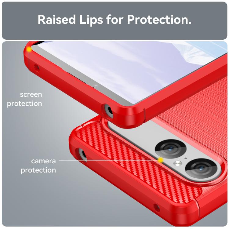 For Sony Xperia 10 VII Carbon Fiber Brushed Texture TPU Phone Case