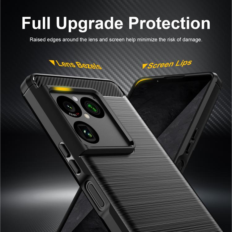 For Sony Xperia 1 VIII Carbon Fiber Brushed Texture TPU Phone Case