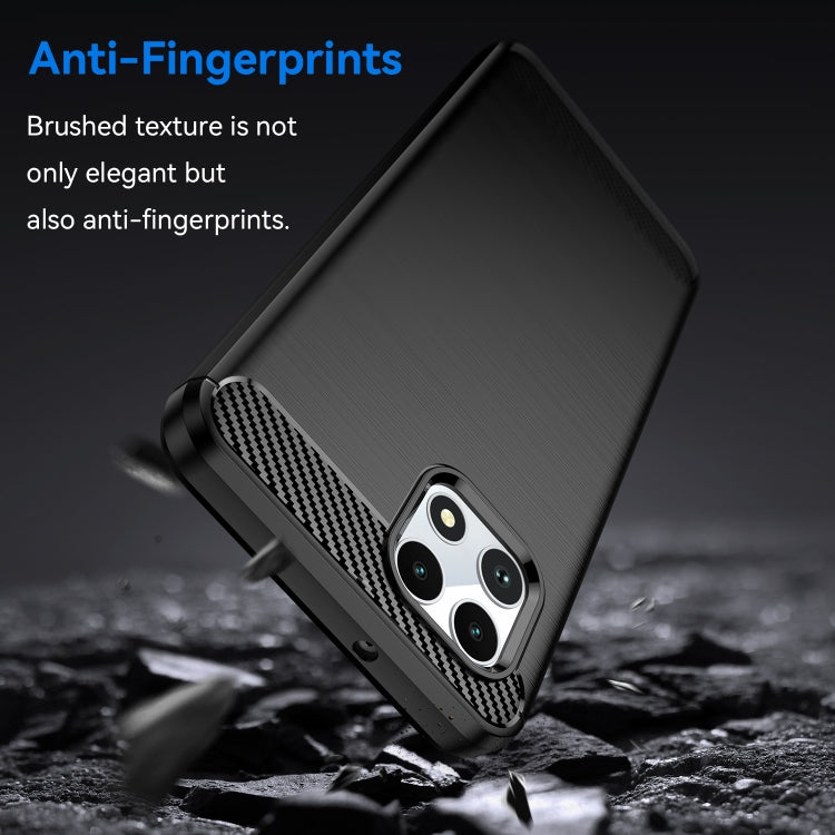 For T-Mobile REVVL 7 5G Carbon Fiber Brushed Texture TPU Phone Case