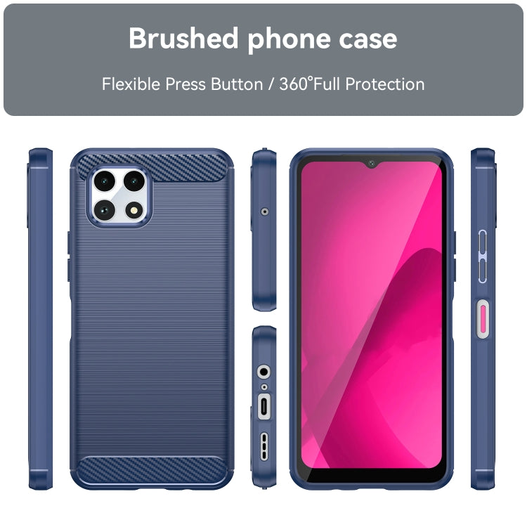 For T-Mobile REVVL 7 5G Carbon Fiber Brushed Texture TPU Phone Case