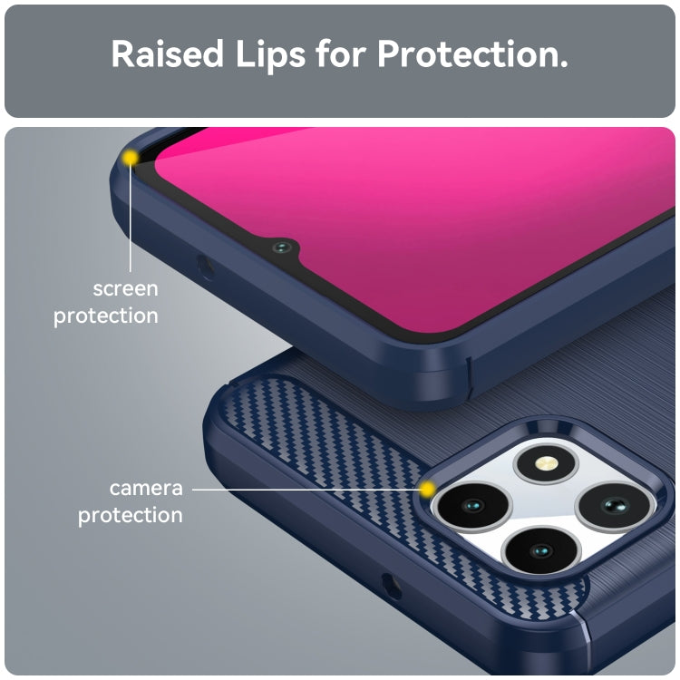 For T-Mobile REVVL 7 5G Carbon Fiber Brushed Texture TPU Phone Case