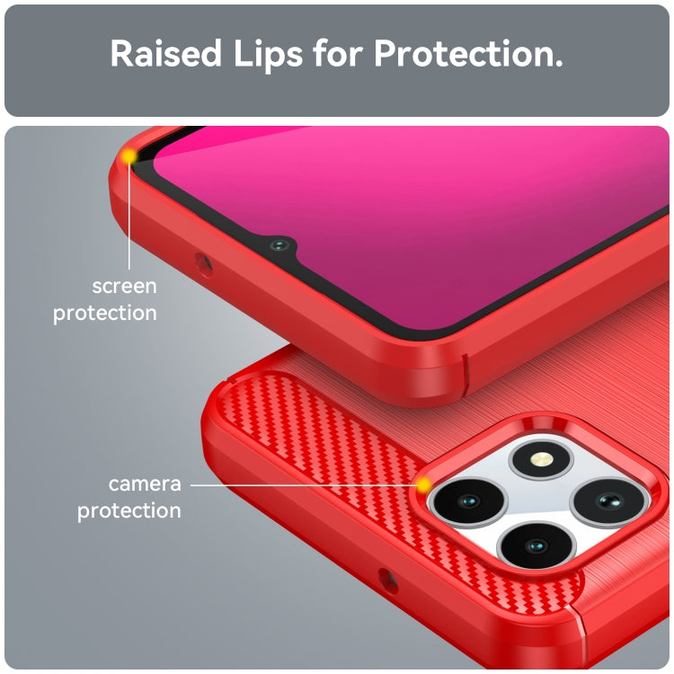 For T-Mobile REVVL 7 5G Carbon Fiber Brushed Texture TPU Phone Case