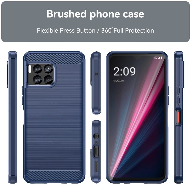 For T-Mobile REVVL 7 Pro 5G Carbon Fiber Brushed Texture TPU Phone Case