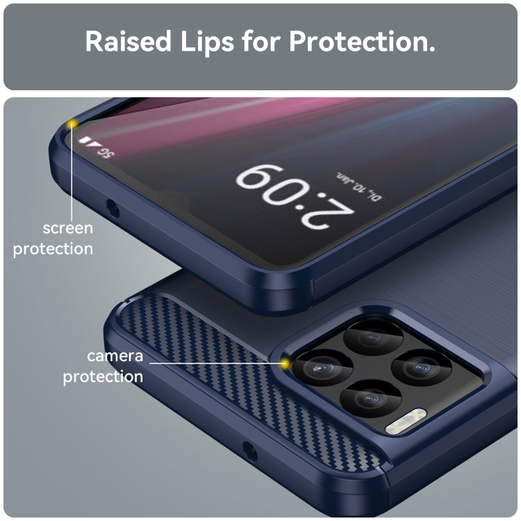 For T-Mobile REVVL 7 Pro 5G Carbon Fiber Brushed Texture TPU Phone Case