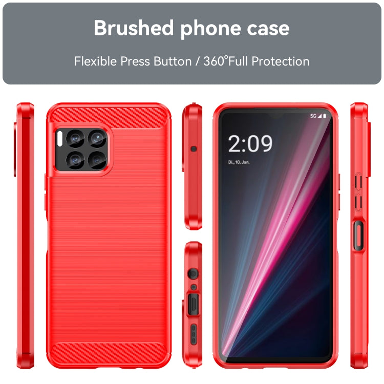 For T-Mobile REVVL 7 Pro 5G Carbon Fiber Brushed Texture TPU Phone Case