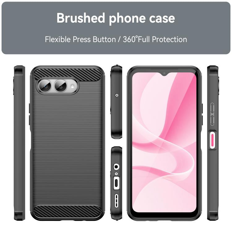 For T-Mobile Revvl 8 5G Carbon Fiber Brushed Texture TPU Phone Case