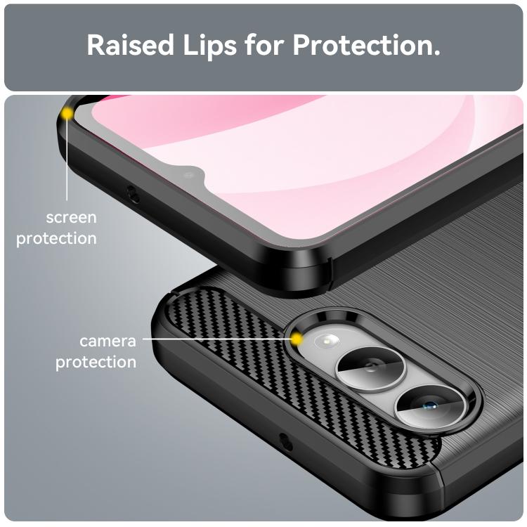 For T-Mobile Revvl 8 5G Carbon Fiber Brushed Texture TPU Phone Case