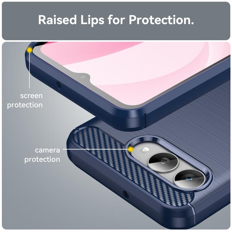 For T-Mobile Revvl 8 5G Carbon Fiber Brushed Texture TPU Phone Case