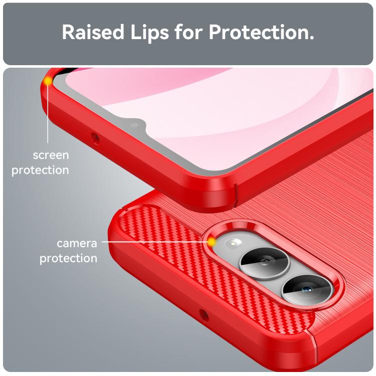 For T-Mobile Revvl 8 5G Carbon Fiber Brushed Texture TPU Phone Case