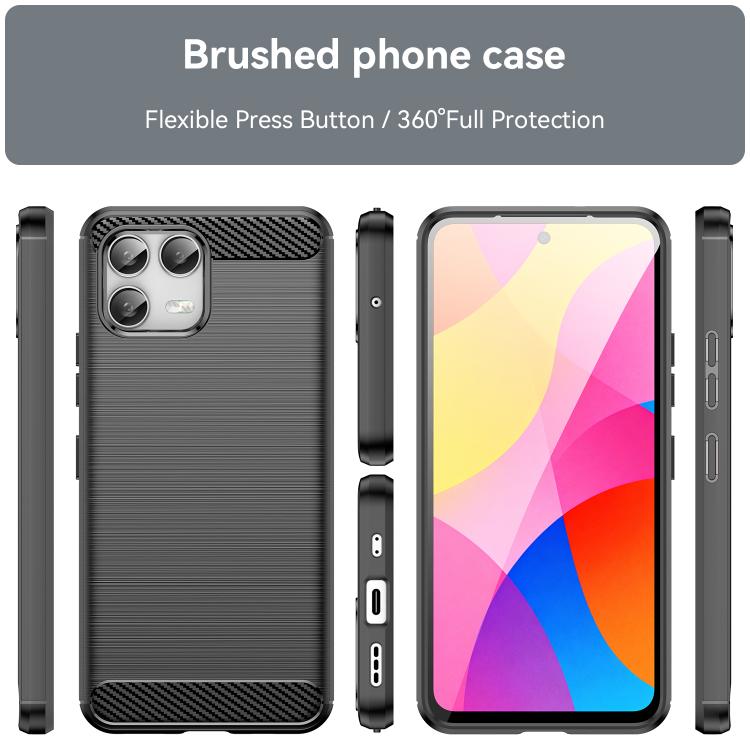 For T-Mobile Revvl 8 Pro 5G Carbon Fiber Brushed Texture TPU Phone Case