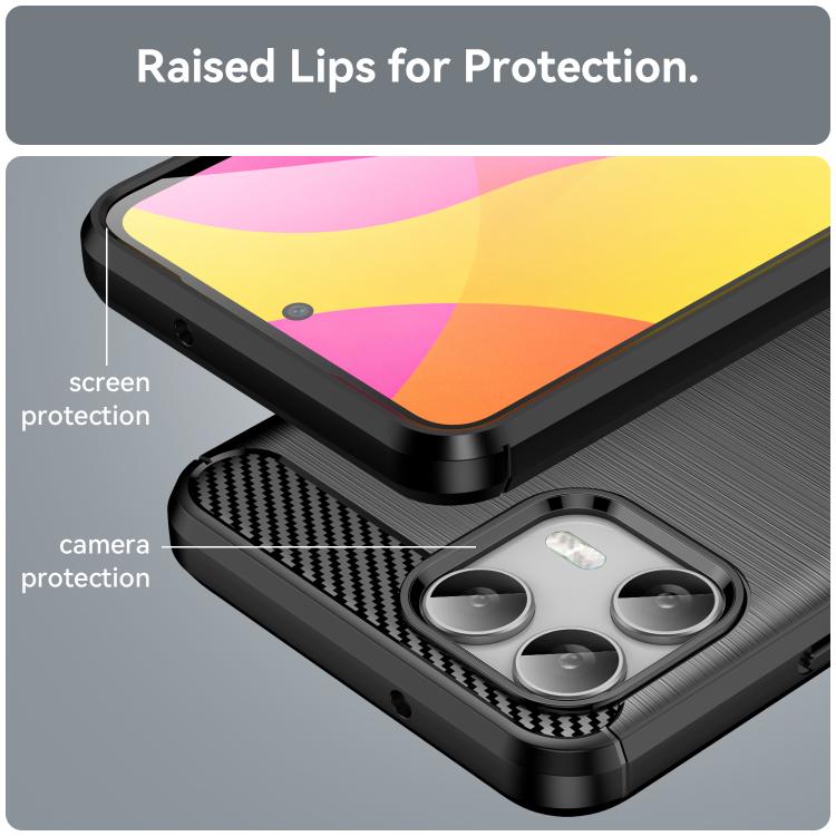 For T-Mobile Revvl 8 Pro 5G Carbon Fiber Brushed Texture TPU Phone Case