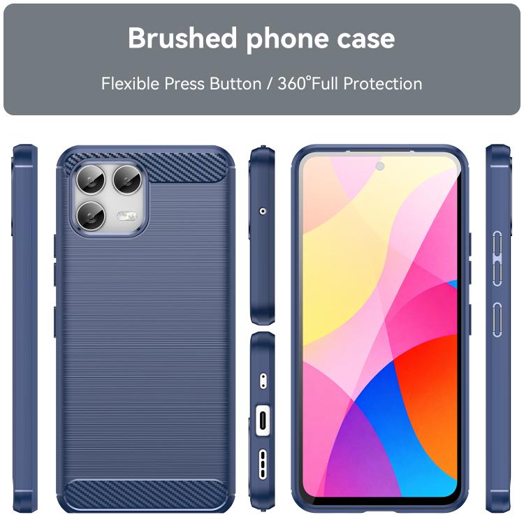 For T-Mobile Revvl 8 Pro 5G Carbon Fiber Brushed Texture TPU Phone Case