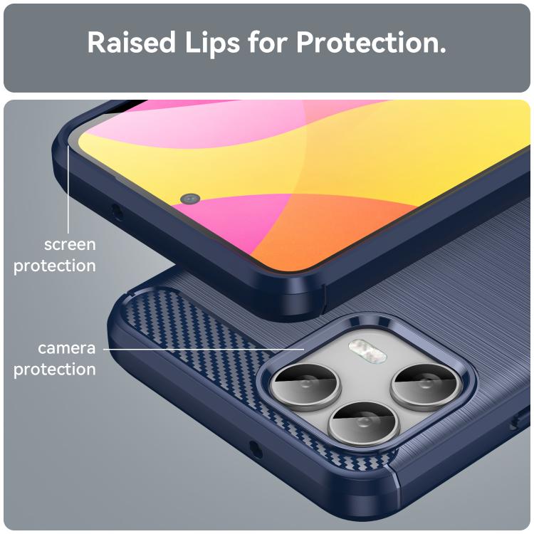 For T-Mobile Revvl 8 Pro 5G Carbon Fiber Brushed Texture TPU Phone Case