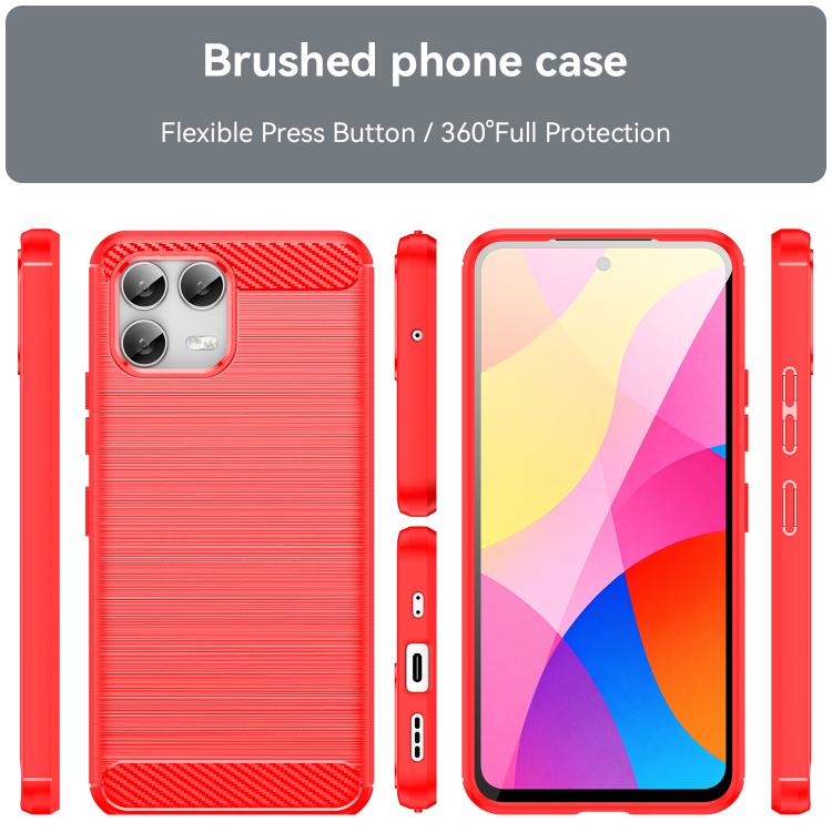 For T-Mobile Revvl 8 Pro 5G Carbon Fiber Brushed Texture TPU Phone Case