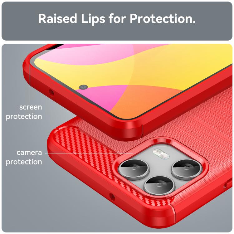 For T-Mobile Revvl 8 Pro 5G Carbon Fiber Brushed Texture TPU Phone Case