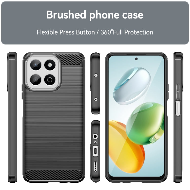For Honor Play 60 Plus Carbon Fiber Brushed Texture TPU Phone Case