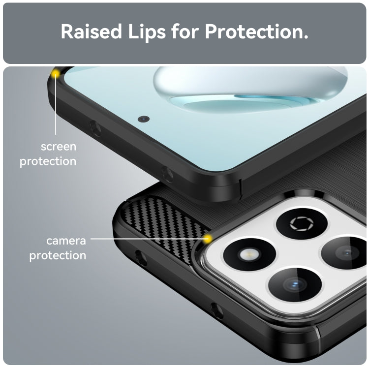 For Honor Play 60 Plus Carbon Fiber Brushed Texture TPU Phone Case