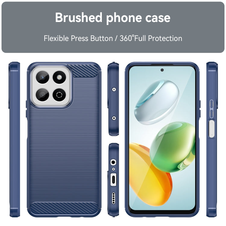 For Honor Play 60 Plus Carbon Fiber Brushed Texture TPU Phone Case
