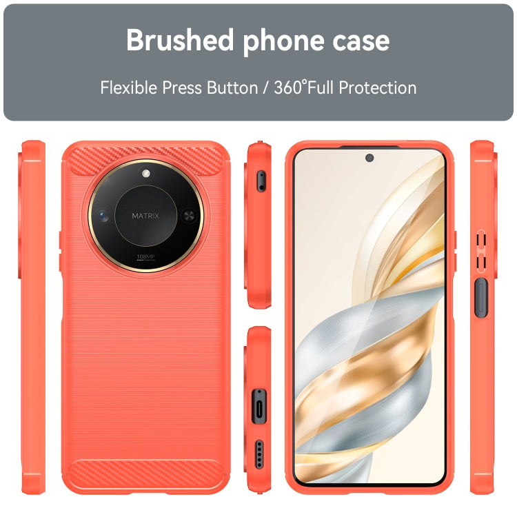 For Honor X60 Carbon Fiber Brushed Texture TPU Phone Case