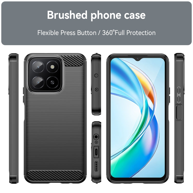 For Honor X5b Carbon Fiber Brushed Texture TPU Phone Case