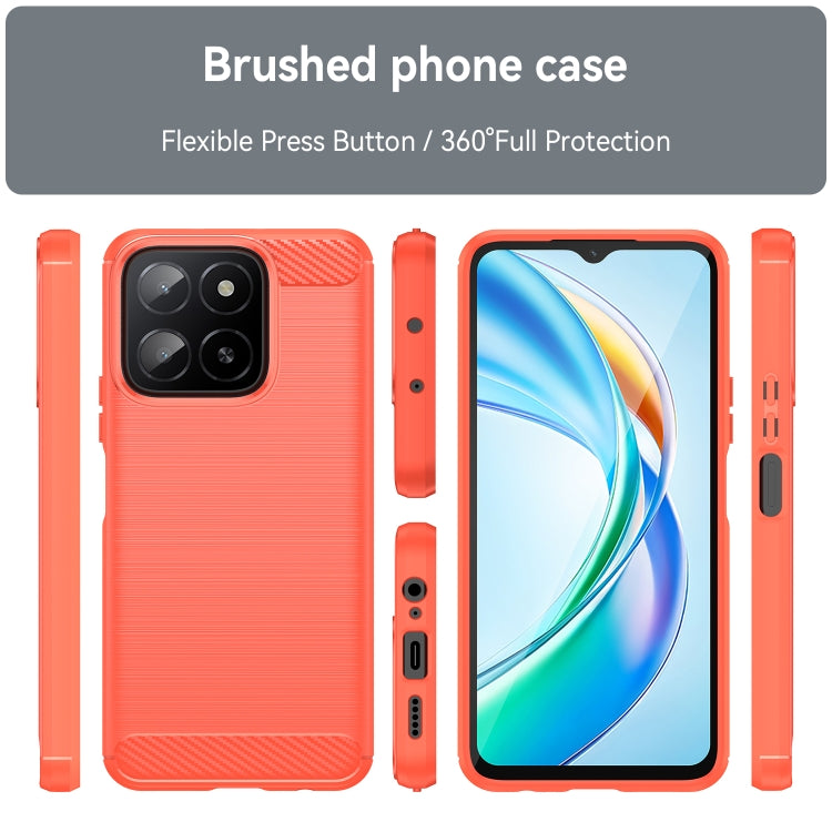 For Honor X5b Carbon Fiber Brushed Texture TPU Phone Case
