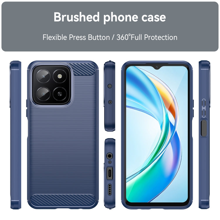 For Honor X5b Plus Carbon Fiber Brushed Texture TPU Phone Case