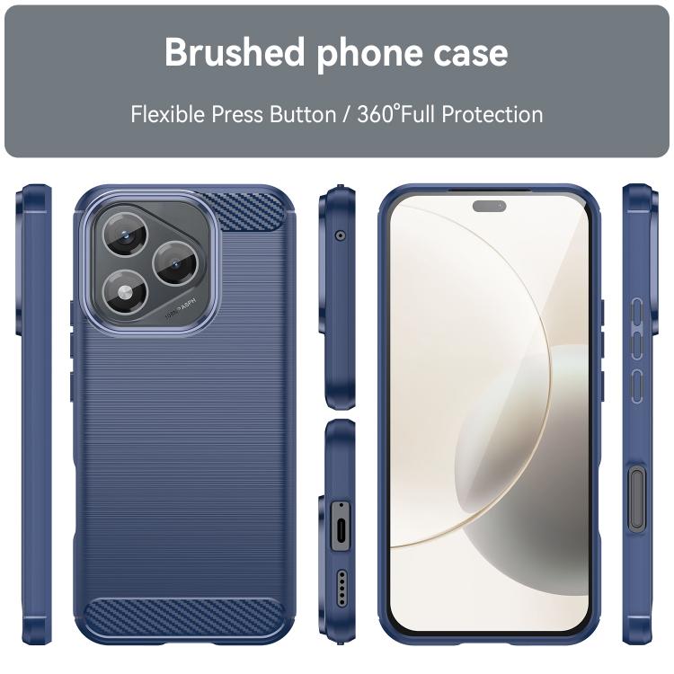 For Honor 400 Lite Global Carbon Fiber Brushed Texture TPU Phone Case