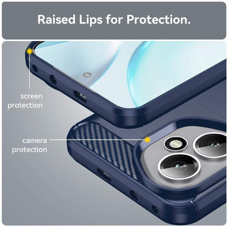 For Honor 400 Global 156.5mm Carbon Fiber Brushed Texture TPU Phone Case