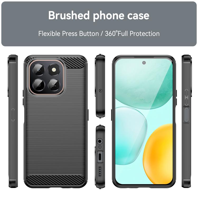 For Honor X6c 4G Carbon Fiber Brushed Texture TPU Phone Case
