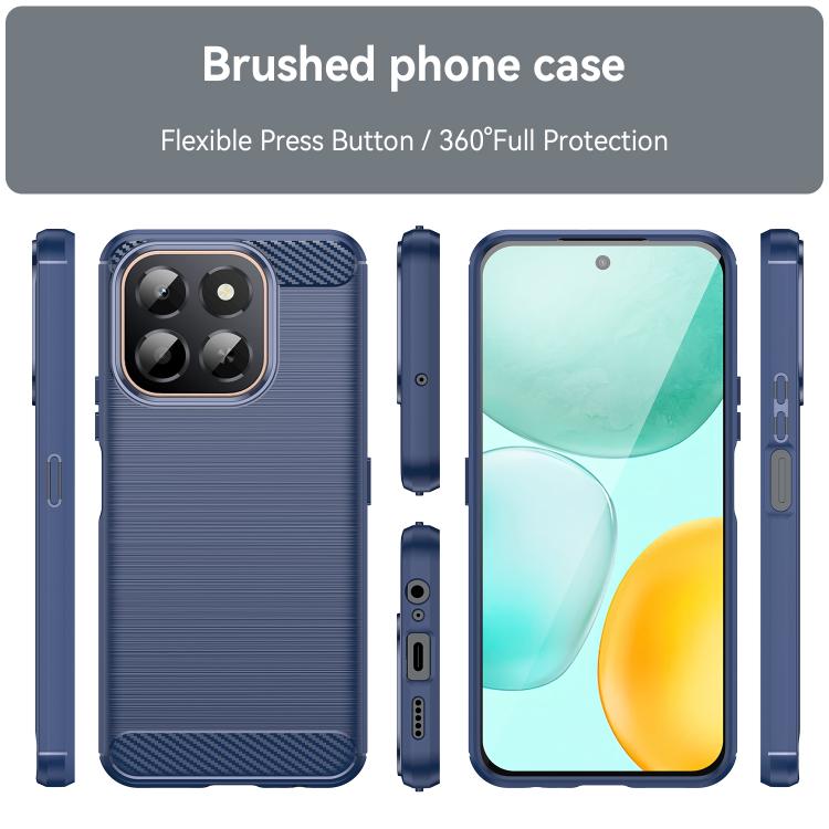 For Honor X6c 4G Carbon Fiber Brushed Texture TPU Phone Case