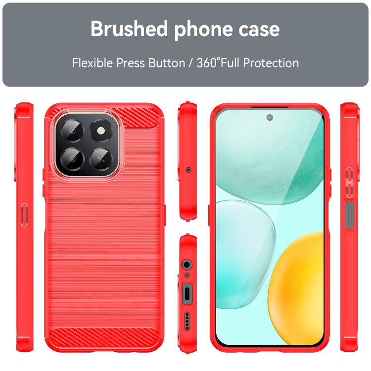 For Honor X6c 4G Carbon Fiber Brushed Texture TPU Phone Case