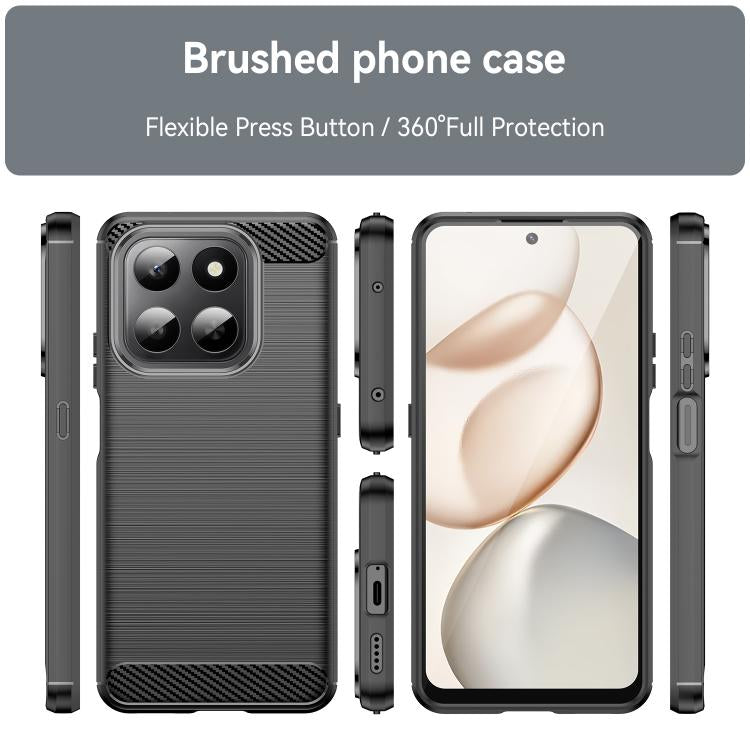 For Honor X7d 5G Carbon Fiber Brushed Texture TPU Phone Case