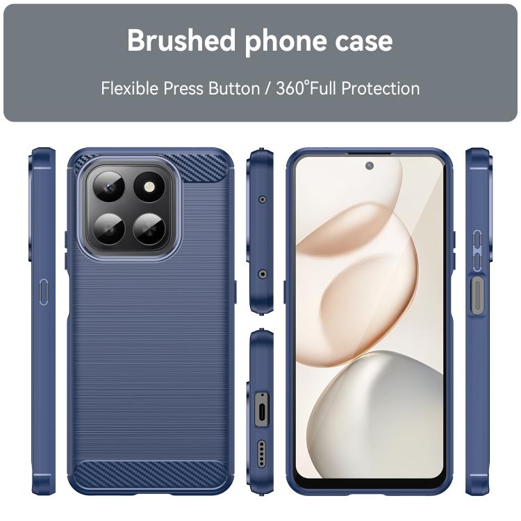 For Honor X7d 5G Carbon Fiber Brushed Texture TPU Phone Case