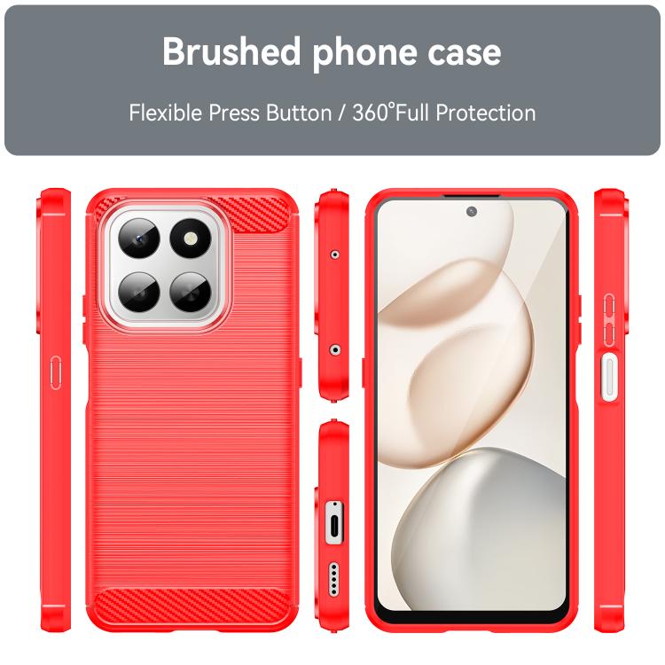 For Honor X7d 5G Carbon Fiber Brushed Texture TPU Phone Case