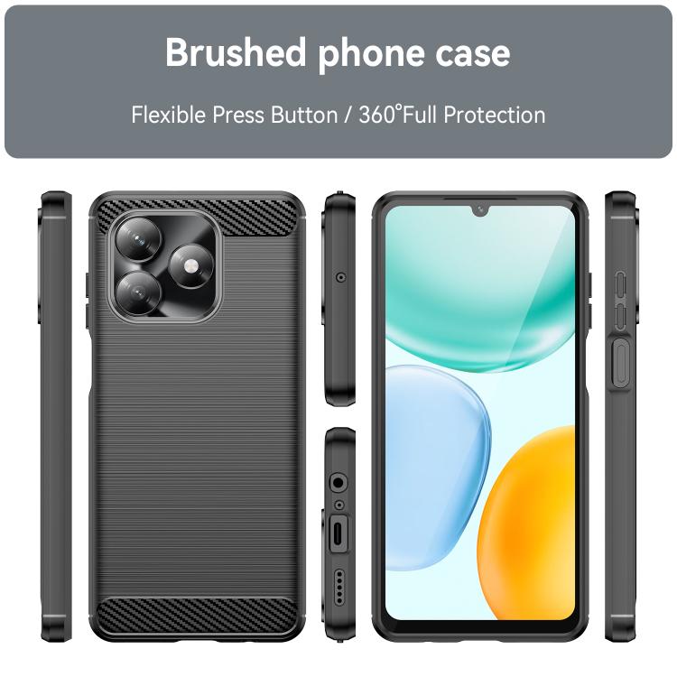 For Honor X5c 4G Carbon Fiber Brushed Texture TPU Phone Case