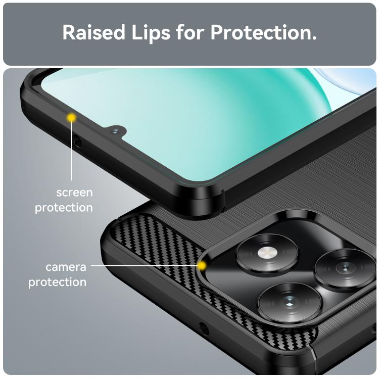 For Honor X5c Plus Carbon Fiber Brushed Texture TPU Phone Case